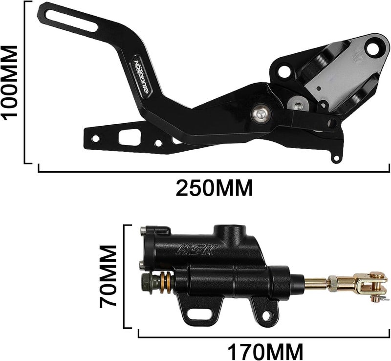 BAOUFF Rear Foot Brake Pedal Kit for Surron Ultra Bee,Hydraulic 6061 Aluminum CNC Bracket Lever with Cable for Electric Dirt Bike Sur Ron Ultra Bee - Image 2